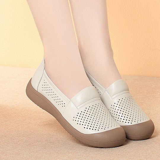 Damen bequeme Slip-On Schuhe mit atmungsaktivem Lochdesign und rutschfester Sohle R&B