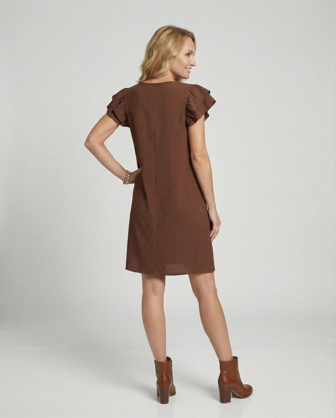 Damen Sommerkleid knielang Volant