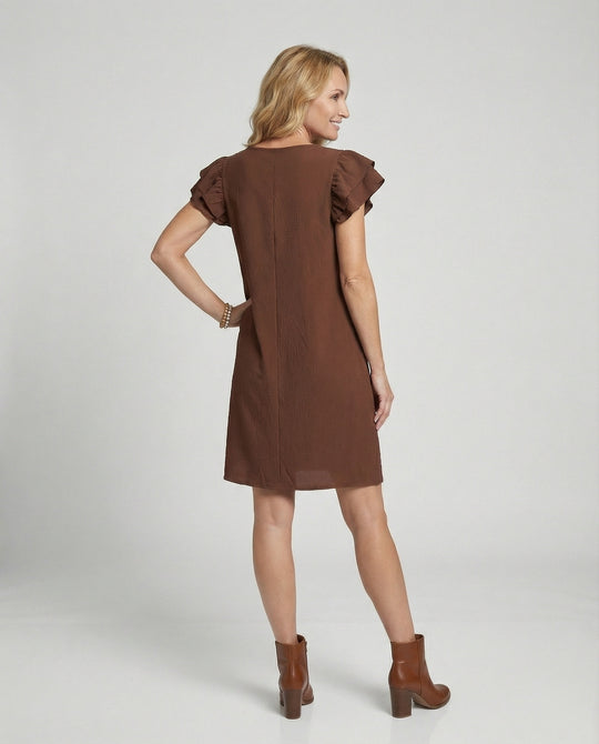 Damen Sommerkleid knielang Volant