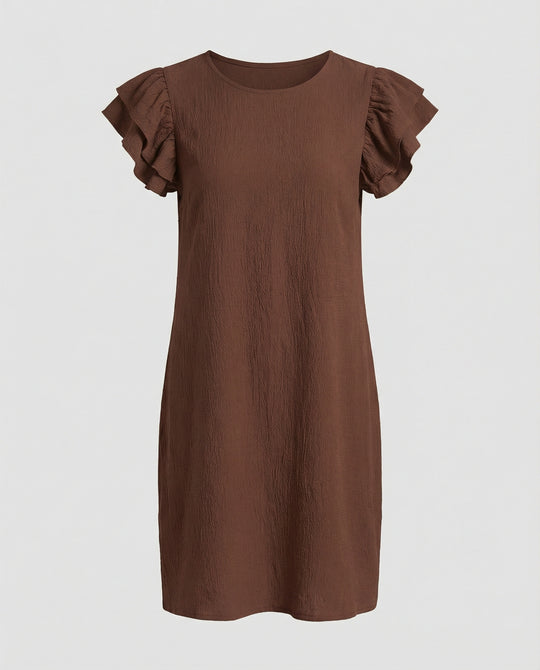 Damen Sommerkleid knielang Volant