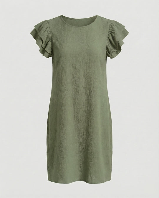 Damen Sommerkleid knielang Volant