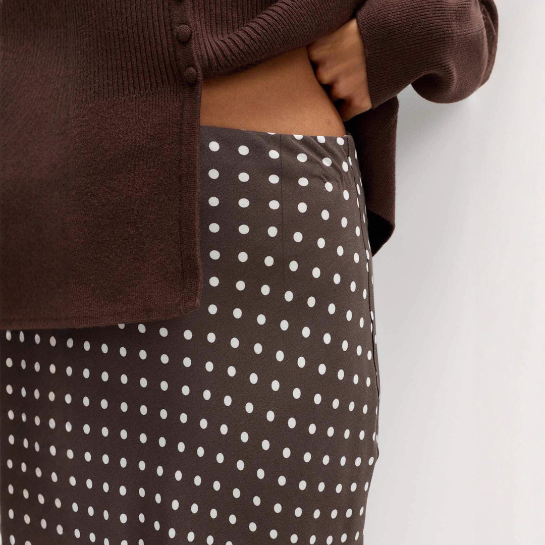 Damen Fließender Maxirock mit Polka-Dots R&B