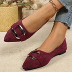 Damen Elegante Ballerinas mit modischem Schnallen-Design R&B