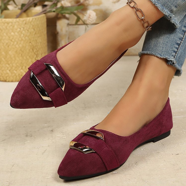 Damen Elegante Ballerinas mit modischem Schnallen-Design R&B