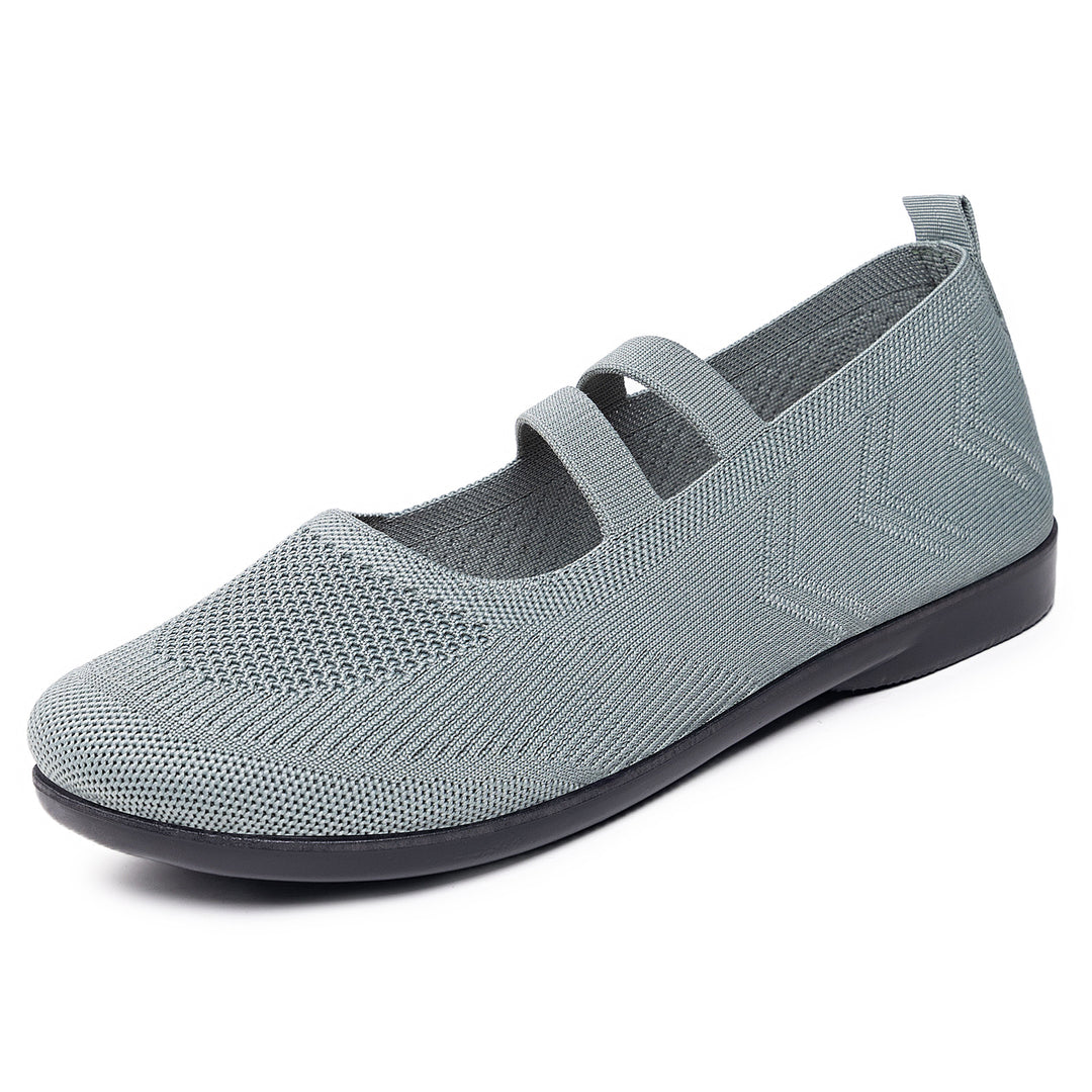 Damen Komfortable Strickschuhe mit elastischem Riemen R&B