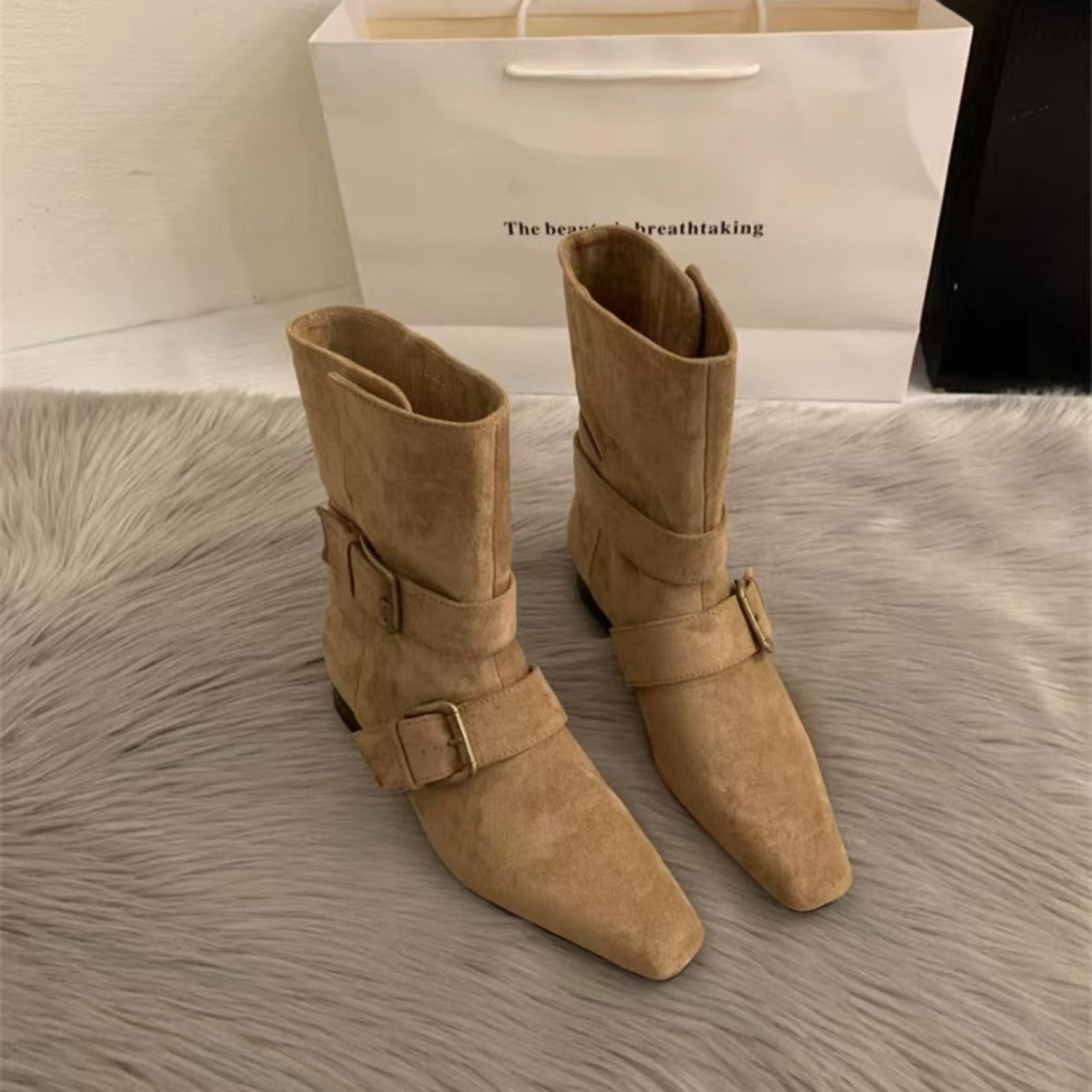 Damen Modische Stiefeletten mit dekorativen Schnallen von R&B