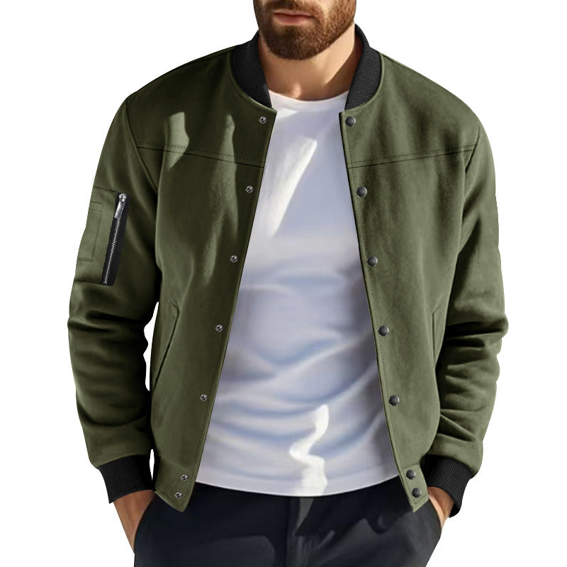 Herren modische Collegejacke mit praktischen Reißverschlusstaschen und elastischen Bündchen R&B
