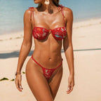 Damen Bunt bestickter Bikini R&B