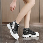 Damen hochschneider Sneakers mit trendiger Markenplakette und einzigartigem Design R&B