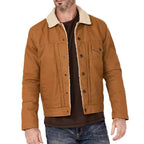 Herren gemusterte Baumwolljacke mit Fleecefutter R&B