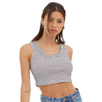 Damen Cropped-Top mit feinem Streifenmuster und hochwertiger Rippstruktur R&B