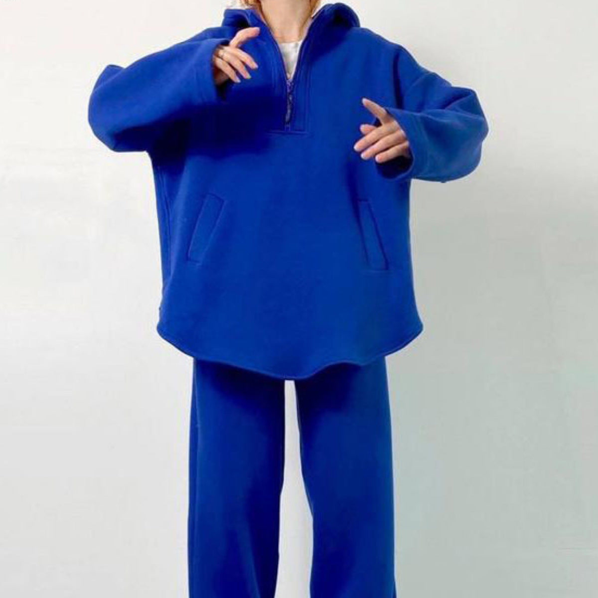 Damen lässiger Hoodie mit hochwertigem Reißverschluss und elastichem Bund R&B