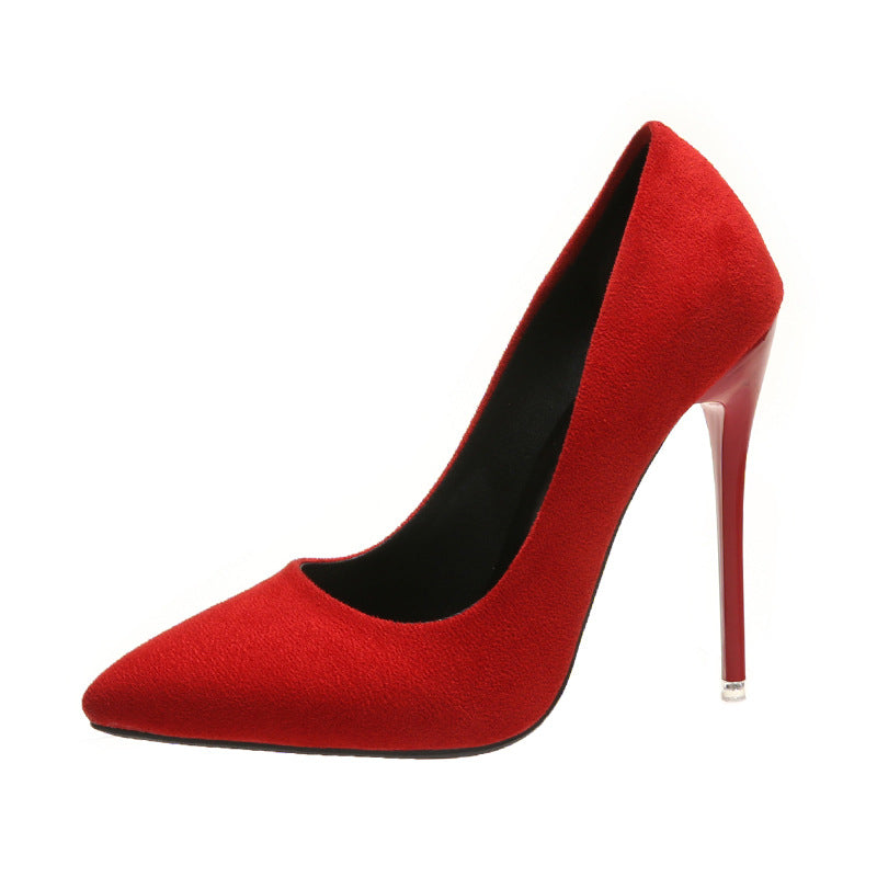 Damen nan spitze Stiletto-Pumps mit Samtoptik und gepolstertem Komfortfußbett R&B