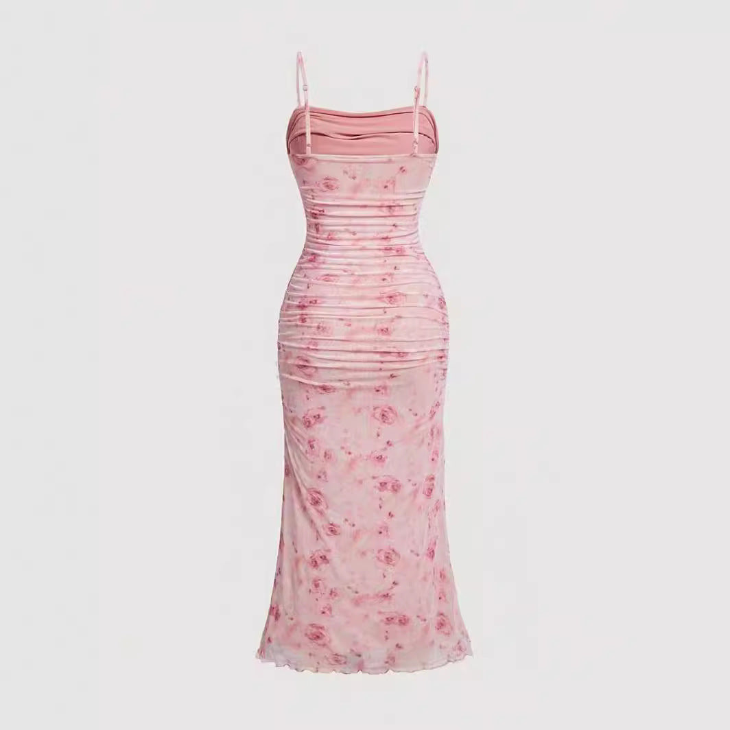 Damen Maxikleid mit raffinierten Rüschendetails R&B