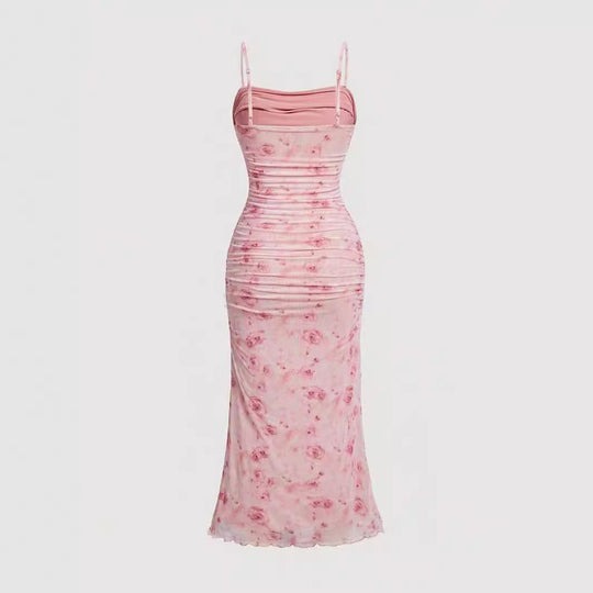 Damen Maxikleid mit raffinierten Rüschendetails R&B