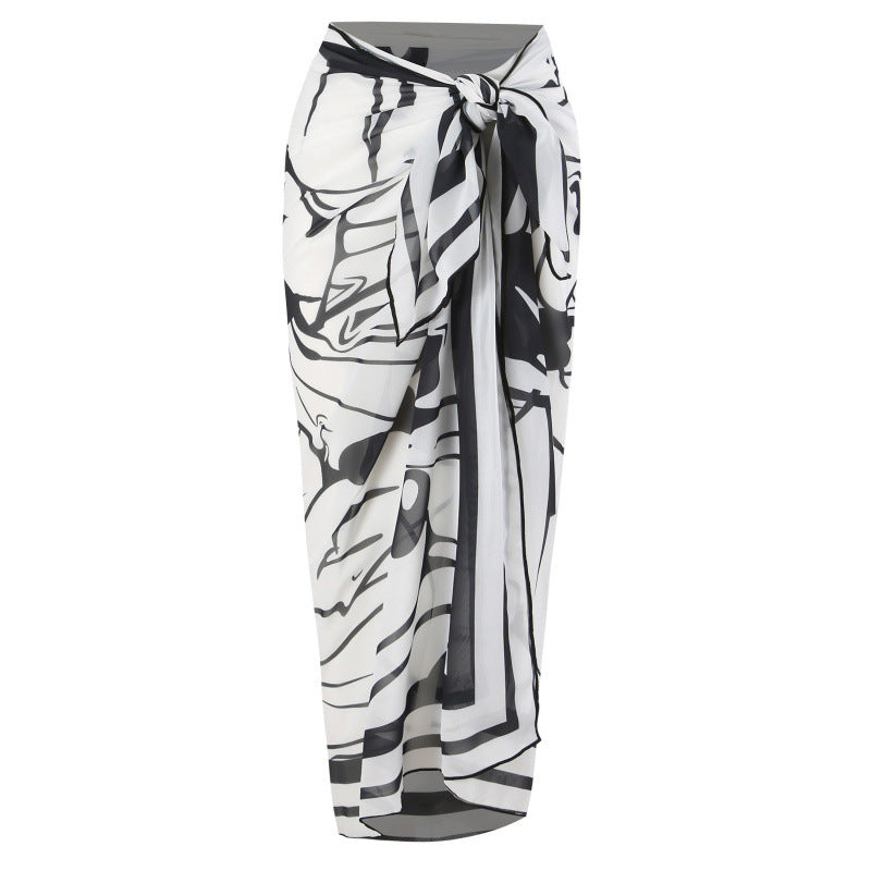 Damen Einteiler Badeanzug mit floralem Design und passendem Strandüberwurf R&B