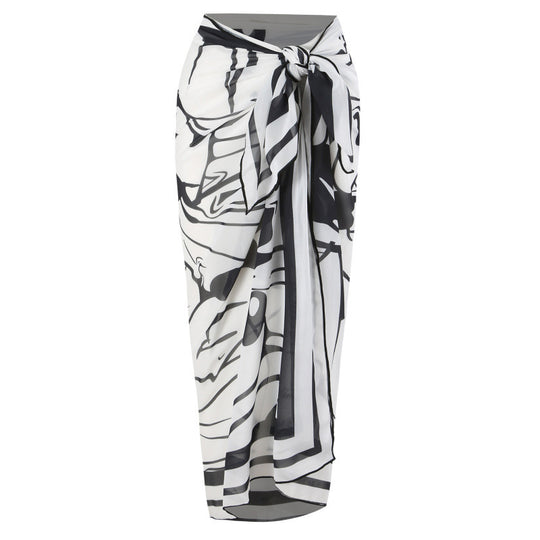 Damen Einteiler Badeanzug mit floralem Design und passendem Strandüberwurf R&B