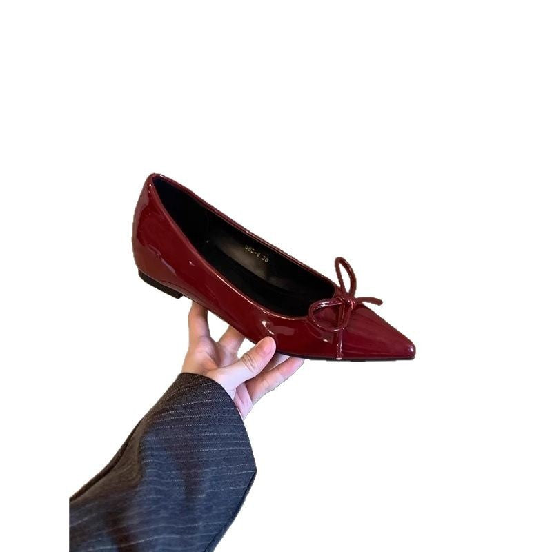 Damen elegante Ballerinas mit stilvoller Schleifenverzierung R&B