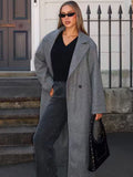 Damen Schicke Übergröße Wollmantel R&B