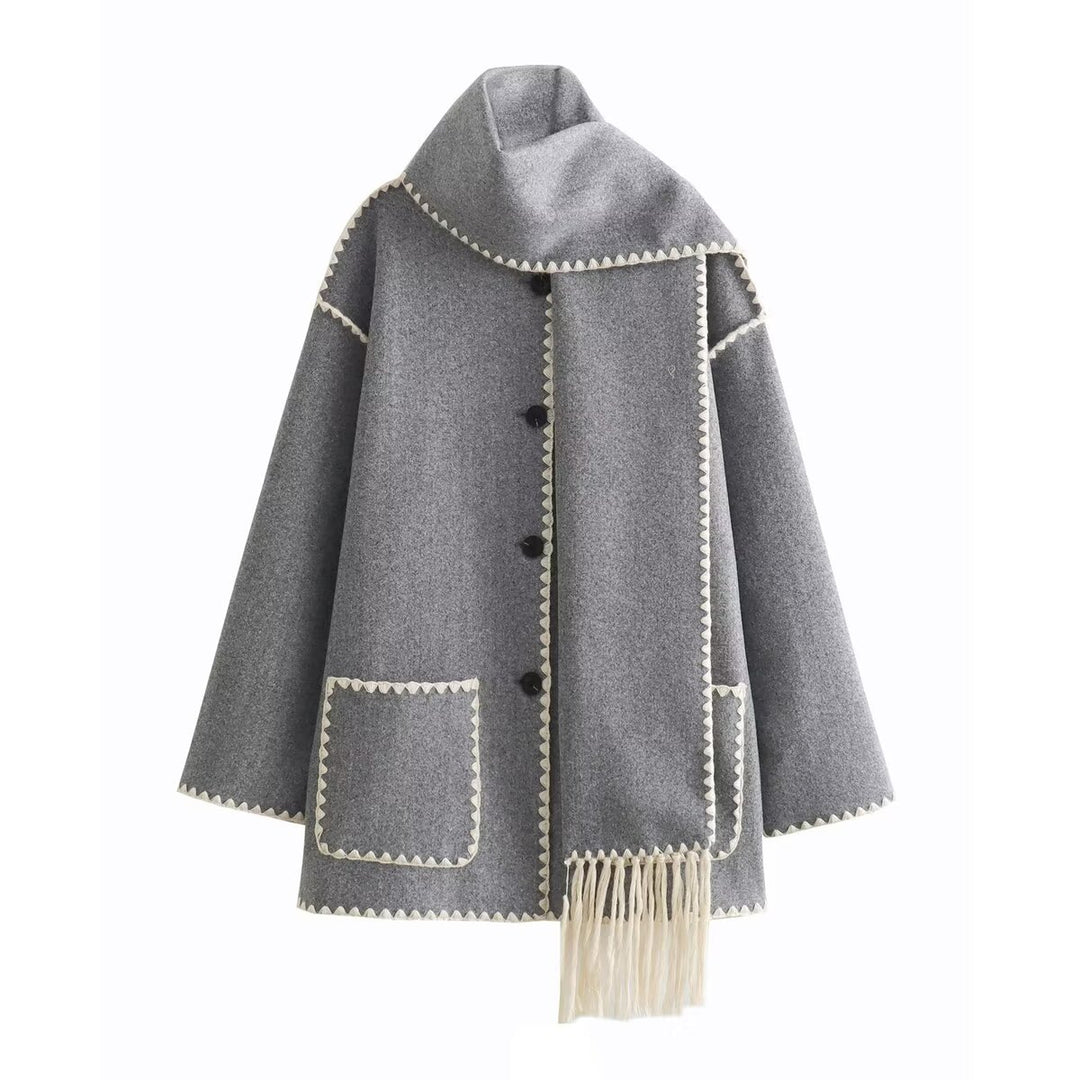 Damen Mantel mit Fransendetail und eleganter Knopfleiste R&B