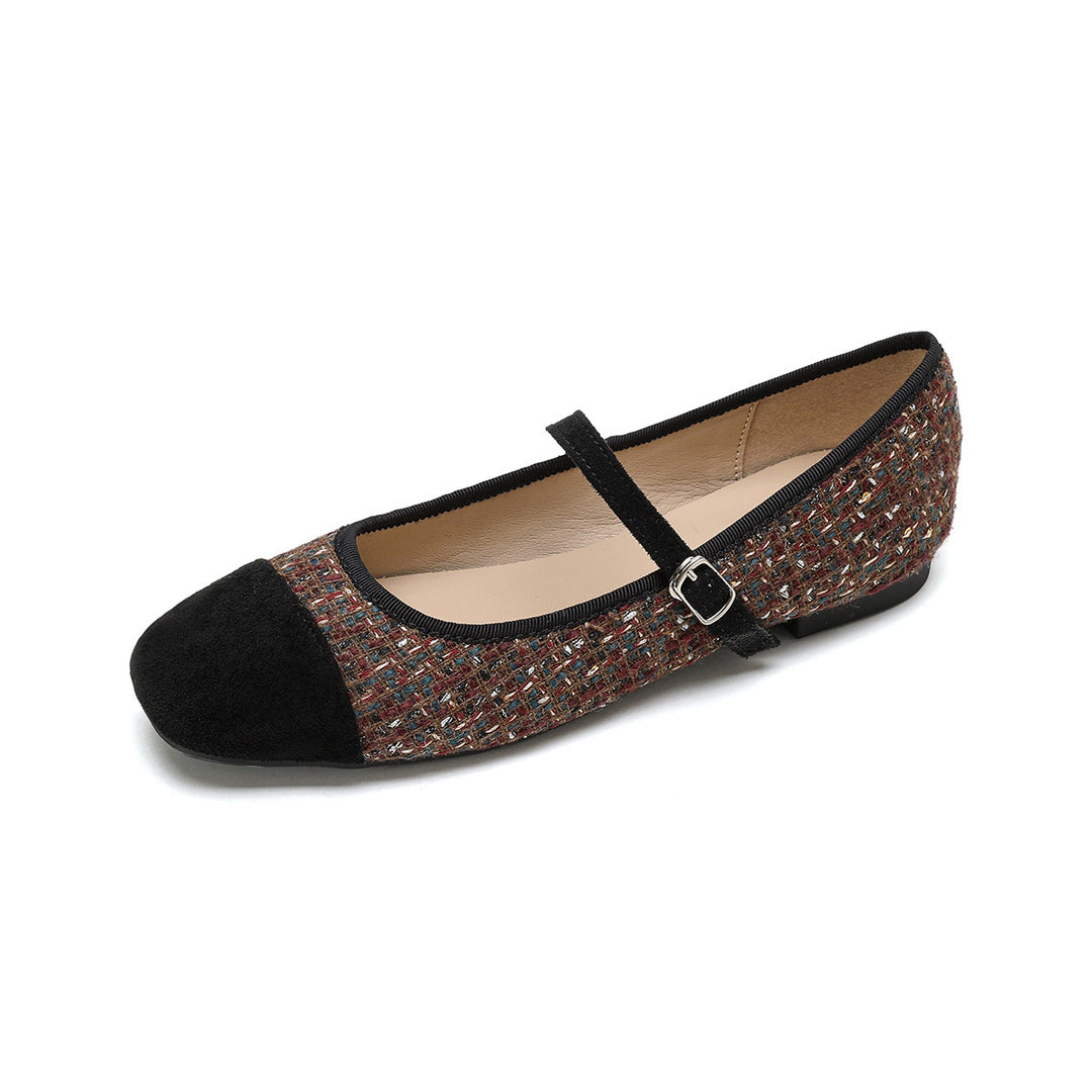 Damen Elegante Ballerinas mit modischem Riemen und hochwertiger Textur R&B