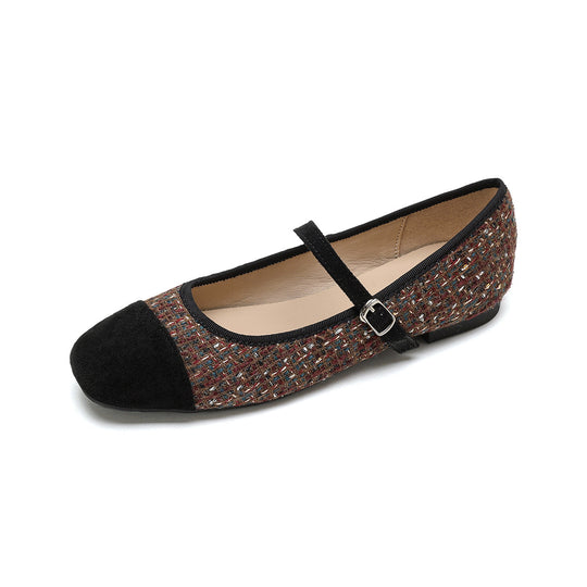 Damen Elegante Ballerinas mit modischem Riemen und hochwertiger Textur R&B