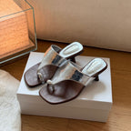 Damen Elegante Zehentrenner-Sandaletten mit modischem Riemendesign und dekorativer Schnalle