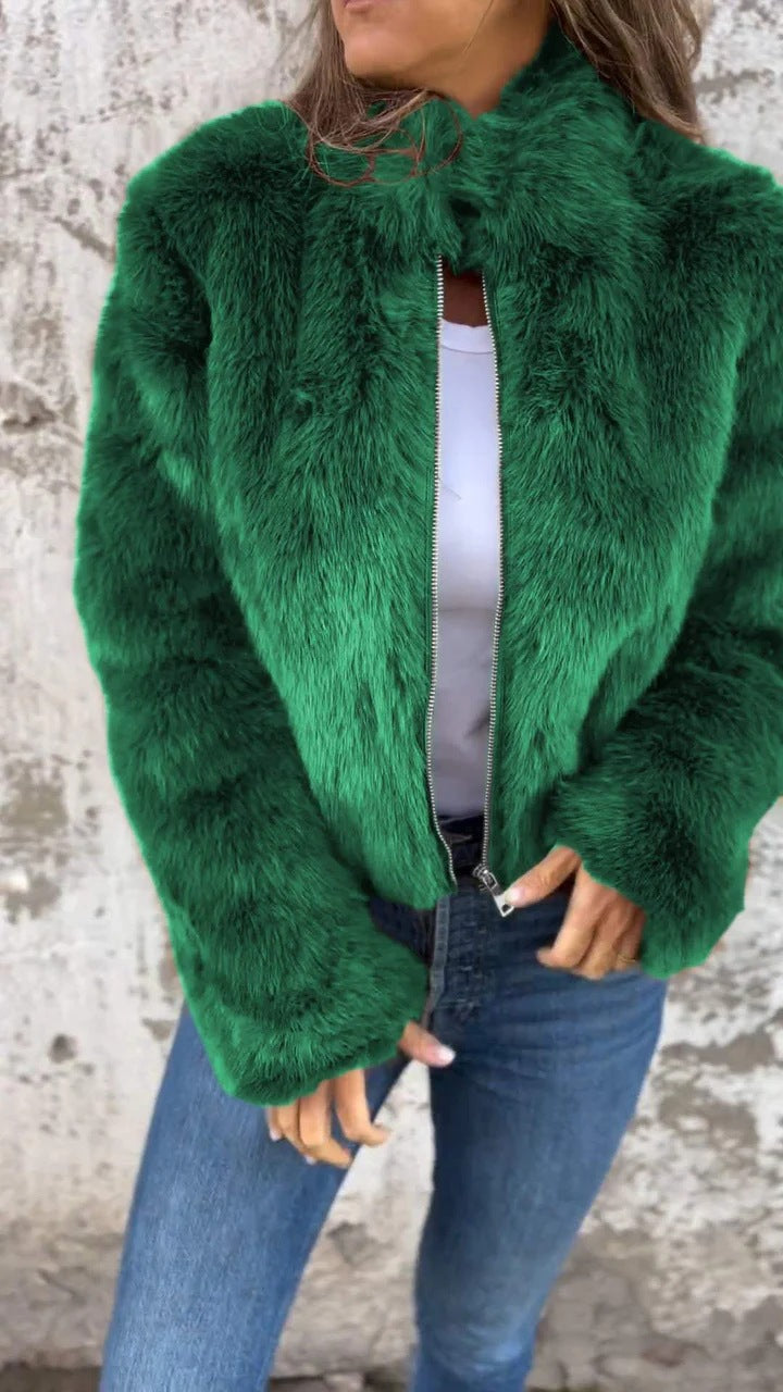 Damen Kunstpelz-Bomberjacke R&B