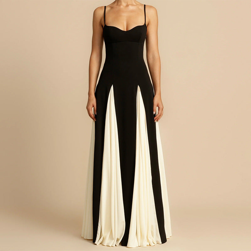 Damen Elegantes Maxi-Kleid mit tiefem V-Ausschnitt und seitlichen Drapierungen R&B