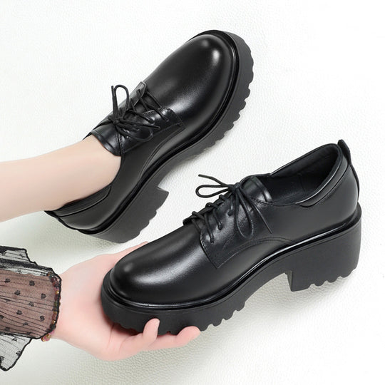 Damen Komfortable Schnürschuhe mit klobigem Absatz und rutschfester Sohle R&B