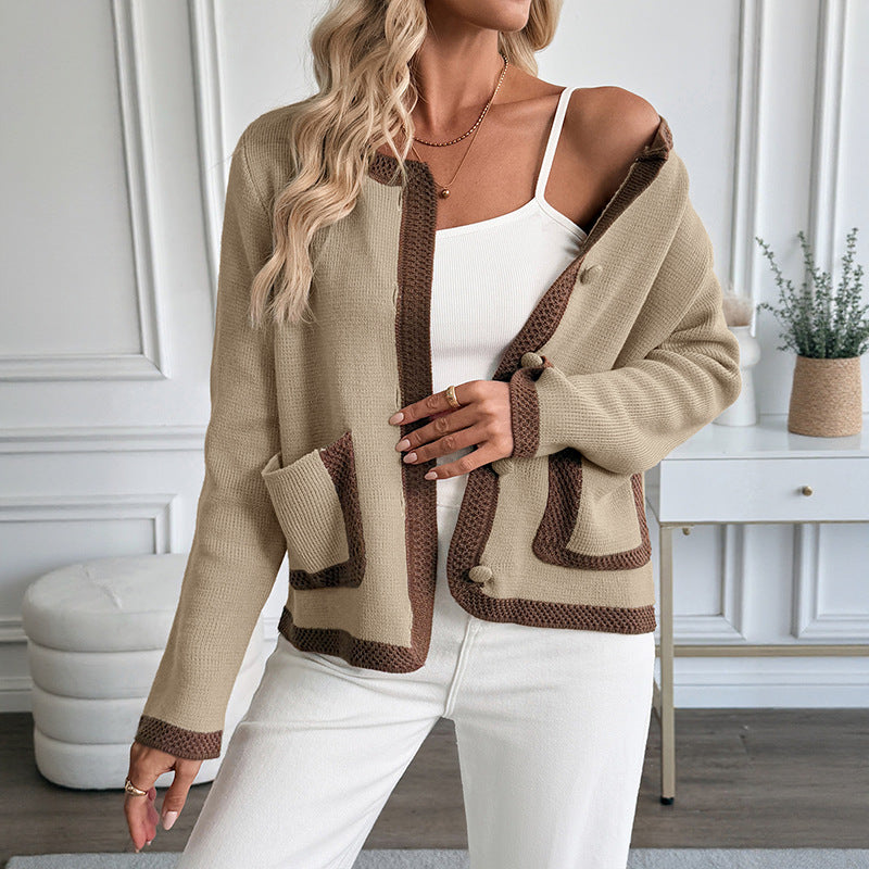 Damen Strickjacke mit dekorativen Knopfdetails und praktischen Taschen R&B