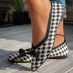 Damen spitze Ballerinas mit modischem Punkte-Muster und eleganten Schleifen R&B