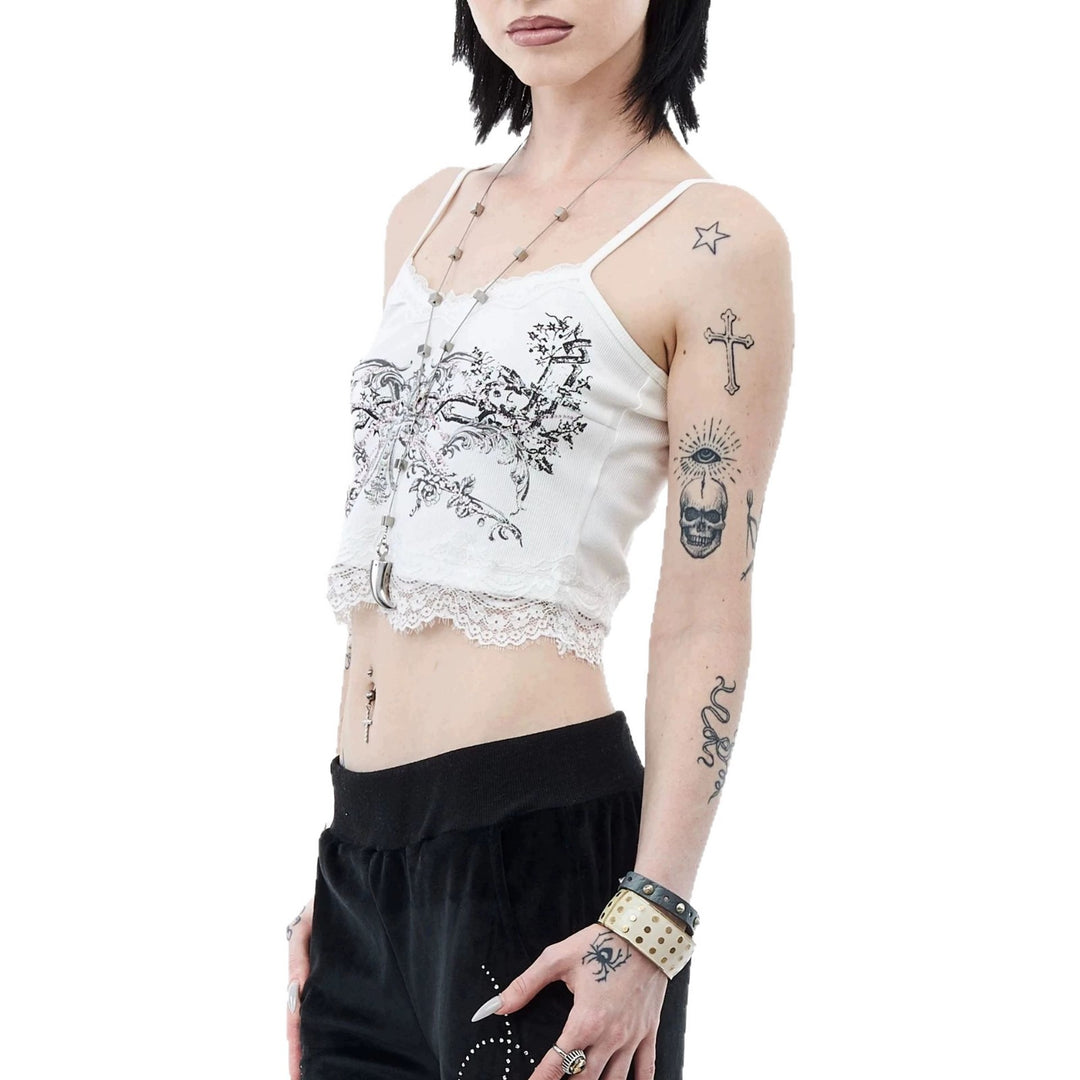 Damen Spitzencamisole mit floralem Druck R&B