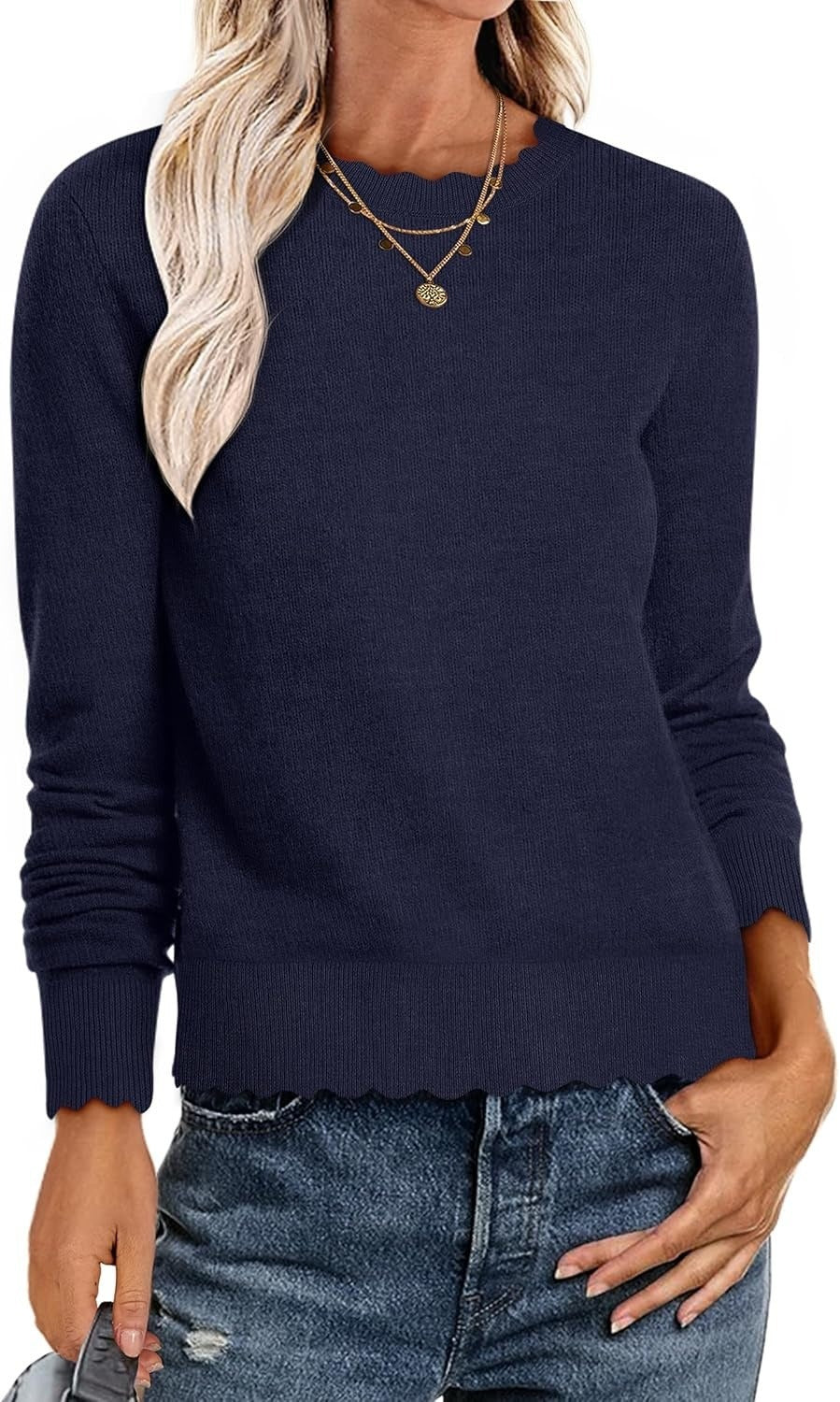 Damen Sweater mit Wellenkante R&B