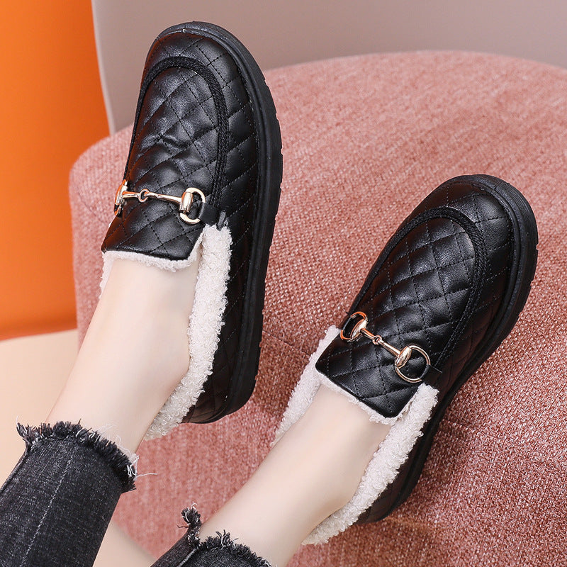 Damen bequeme, gefütterte Clogs mit modischem Steppdesign R&B