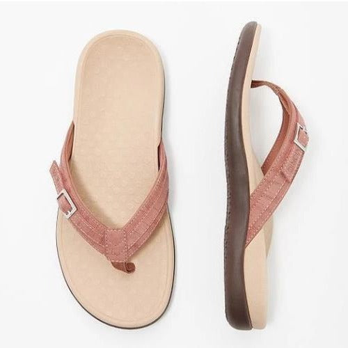 Damen bequeme Flip-Flops mit verstellbarem Riemen und ergonomischer Sohle EB