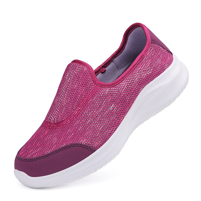 Damen nan eleganter Schlupfsneaker mit elastischen Zierbändern, atmungsaktiver Strickkonstruktion und gedämpfter Komfortlaufsohle R&B