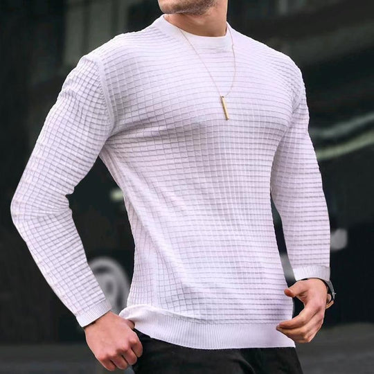 Herren strukturierter Langarmpullover R&B