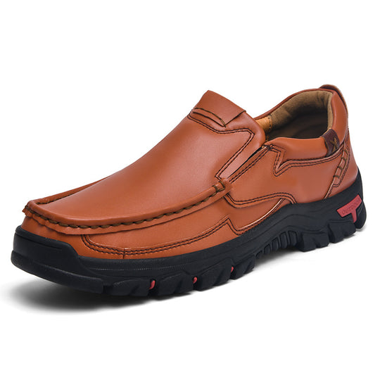 Herren Multifunktionale und bequeme Leder-Slipper mit rutschfester Sohle R&B