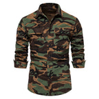 Herren nan feines Cord-Übershirt mit Brustpatten, durchgehender Knopfleiste und körpernaher Silhouette R&B