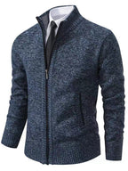 Herren modische Strickjacke mit hohem Kragen und durchgehendem Reißverschluss R&B