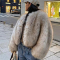 Damen Flauschige Kurzjacke aus Kunstpelz mit voluminösen Ärmeln