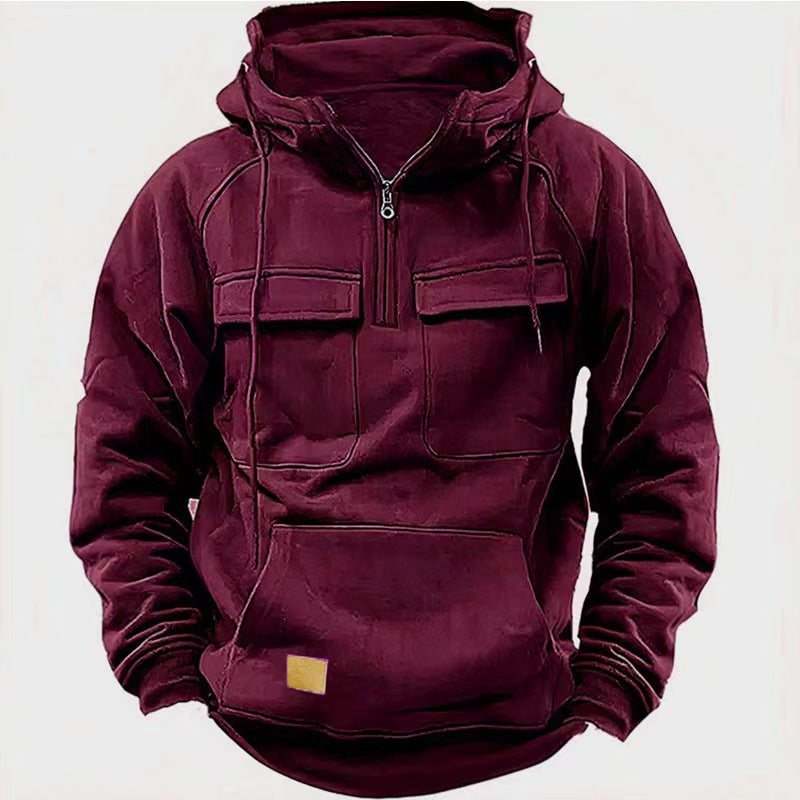Herren Fleece Hoodie mit praktischem Reißverschluss und großen Taschen R&B