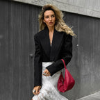 Damen Cropped Blazer im klassischen Streifenmuster R&B