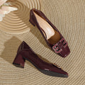 Damen elegante und modische Absatzschuhe mit quadratischer Zehenkappe
