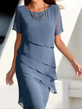 Damen Elegantes und fließendes Kleid mit Layering-Effekt R&B