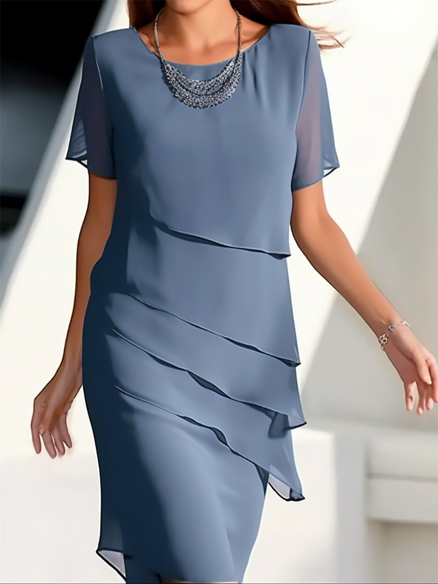 Damen Elegantes und fließendes Kleid mit Layering-Effekt R&B