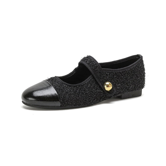 Damen Ballerina-Schuhe mit elegantem Riemen und modischem Knopfdetail R&B