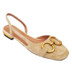 Damen Slingback Ballerinas mit eleganter Schnallen-Applikation