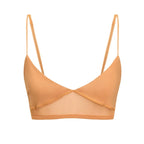 Damen nan bügelloser Soft-BH mit Mesh-Unterbrustband und verstellbaren Spaghettiträgern R&B